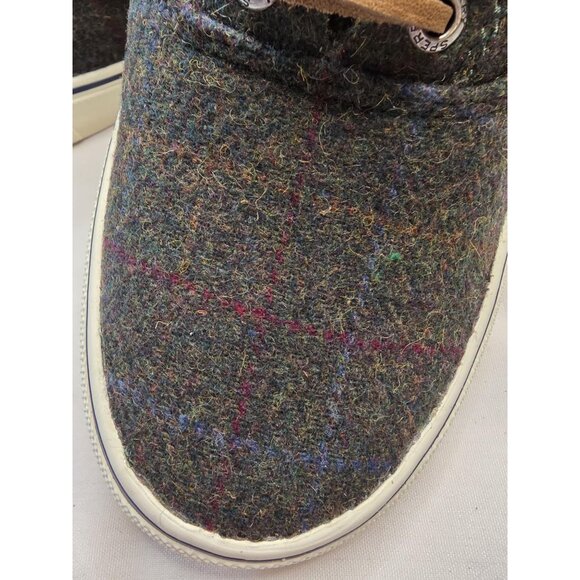 NEW SPERRY TOP-SIDER MENS WOOL TWEED SNEAKERS WITH LEATHER TRIM & WHITE SOLES 10 - Picture 4 of 5